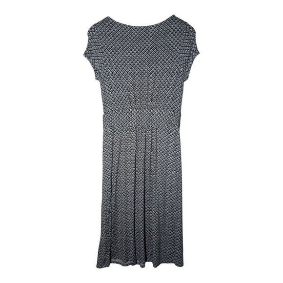 Boden Amelie Jersey Dress Womens UK 10R US 6R Blue Geometric Print Short Sleeve - Picture 2 of 6